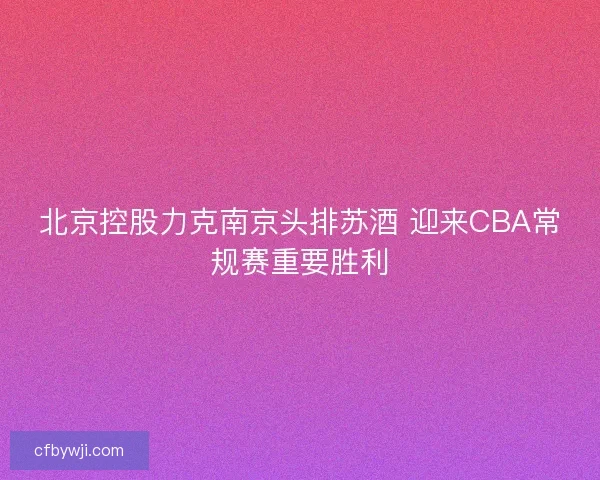 北京控股力克南京头排苏酒 迎来CBA常规赛重要胜利